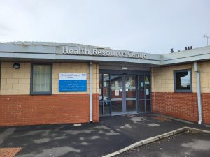 Image shows photo of the outside of the Shiremoor Resource Centre building, showing the front entrance and signage.